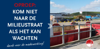 Omrin drukte milieustraat Corona virus Covid-19 wachtrijen